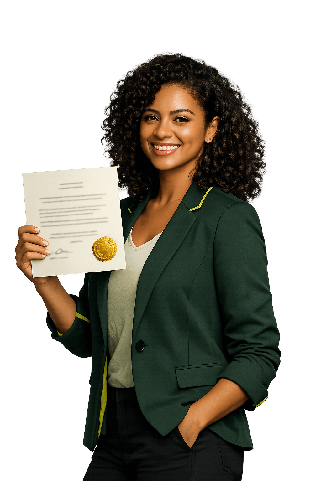 Estudiante de CECAR sosteniendo su certificado